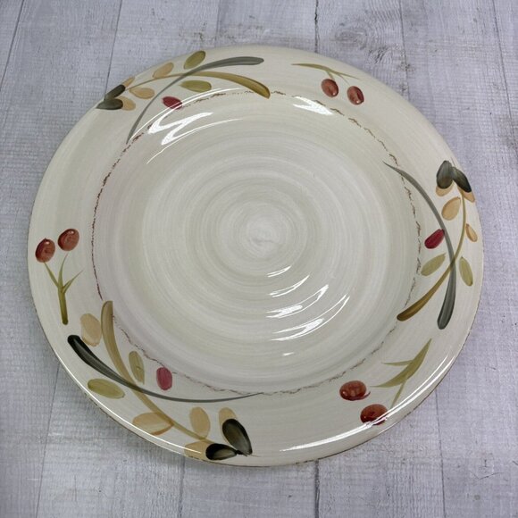 Home Target HMQ 73 Red Berries Green Tan Leaves Stoneware Dinner Plates Set of 4 - Picture 2 of 16